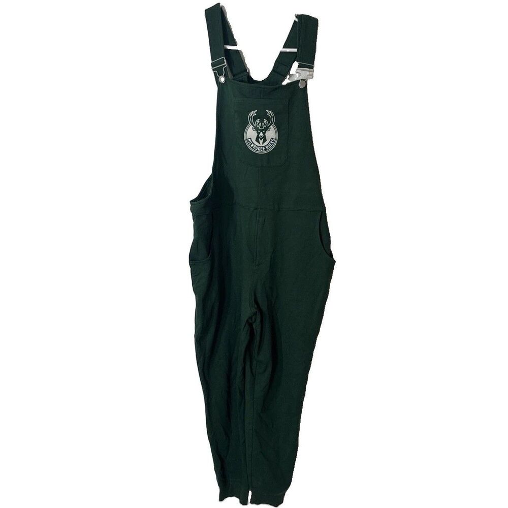 Milwaukee Bucks Green Swoveralls Sweatpant Overalls Medium NWOT